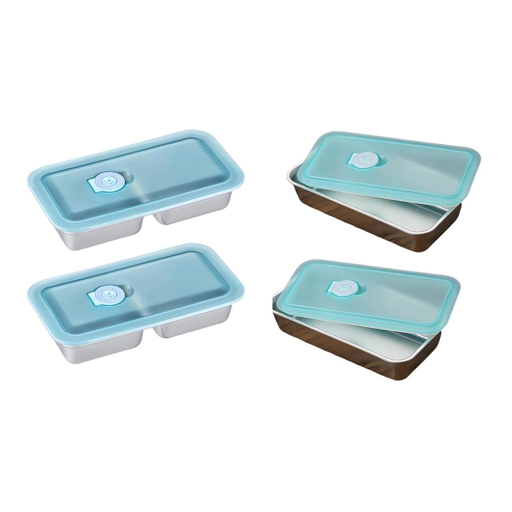 Stainless Steel Fresh-keeping Bento Box Compact On Go Snacking 304 Stainless Steel Fresh-keeping Box