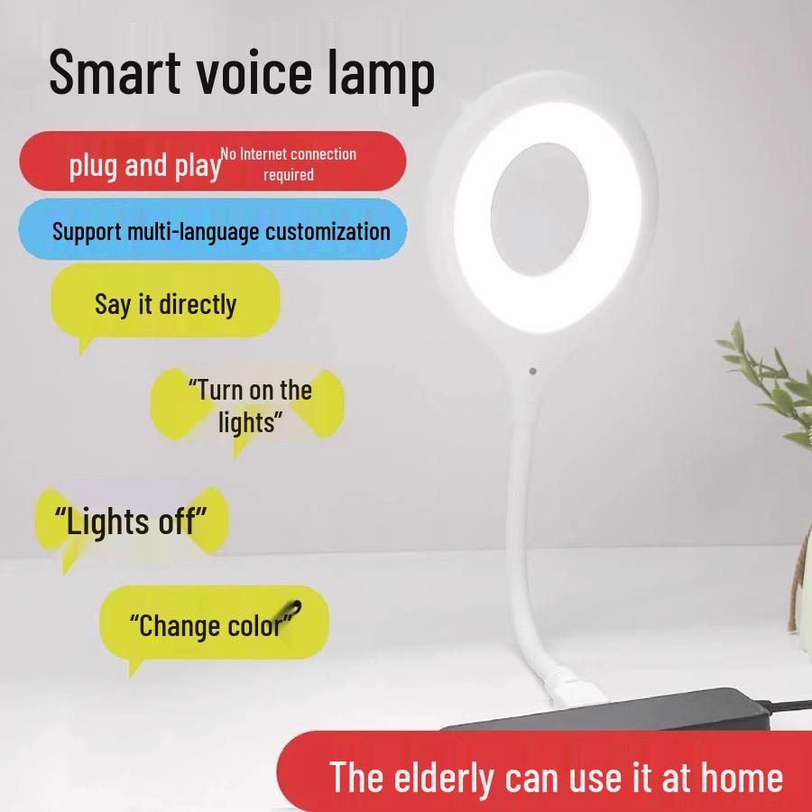 Intelligentes USB-Sound-aktiviertes Nachttisch-Nachtlicht 2025 - Sprachsteuerungs-Sensor-Tischlampe für Schlafzimmer