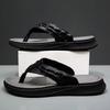 Fashion Holiday Non-slip Walking Shoes Summer Shoes Men Slippers Leather Mens Flip Flops Luxury Brand Male Flat Mens All-match Sandals