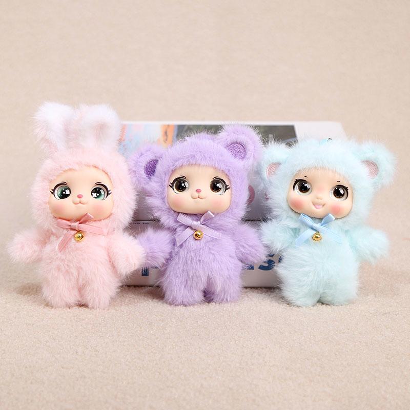 Super Soft Plush Animal Doll Standing Posture Pendant Keychain 15cm Eco-friendly PP Cotton Filled Cute Design Birthday Gift