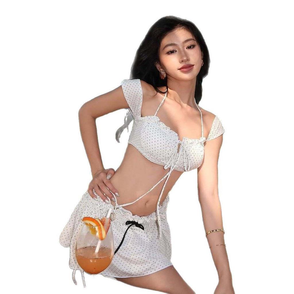 European & American Seaside Vacation Sexy Bikini Three-Piece Swimsuit Set - Pure Desire Style, High-End Hot Spring Swimwear