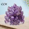 Nine-tailed Fox Ornament Natural Stone Foxes Figurine Positive Healing Energy Hand-carved Colorful Faux Collectible Toy Crystal Sitting Animal Statue