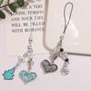Sweet Cool Sparkling Heart Phone Charm Straps Car Keys Hanging Pendants Bag Decoration Lanyard Purse Accessories