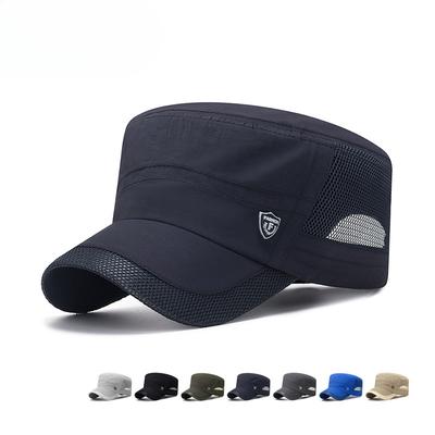 Herren Schnelltrocknende Hüte Sonnenschutz und Sonnenschutz Dünne Atmungsaktive Mesh Flat Top Hüte Frühling und Sommer Outdoor Baseballkappen