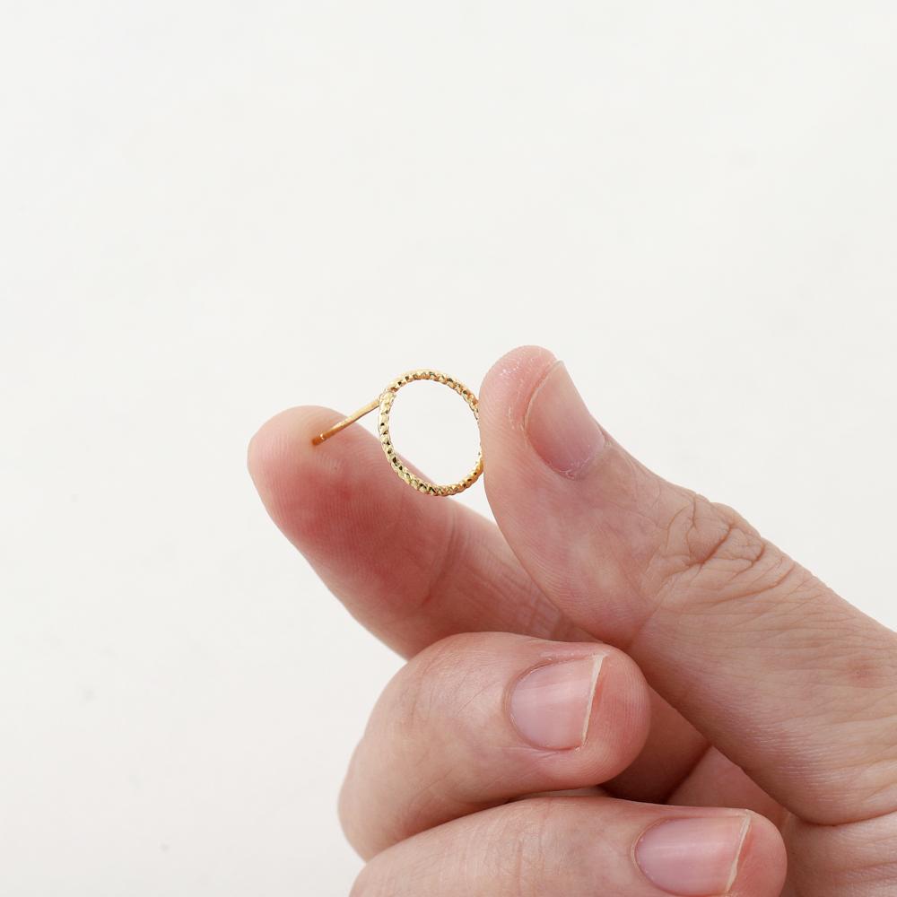 10pcs/lot 12MM 14K 18K Gold Plated Brass Round Stud Earrings High Quality Jewelry Making Supplies Diy Accessories