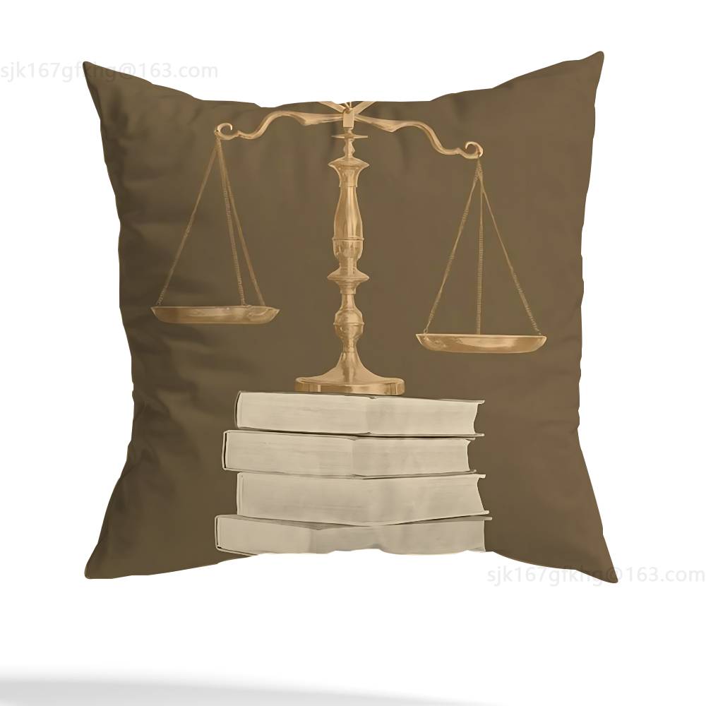 Lawyer Unique Justice Pillow Case Square Double-Sided Printing Short Plush Sofa Cushion Cover Bedroom Bedside Pillow