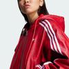 Adidas Originals Sports Lifestyle Series American Retro Brand Logo Striped Warm Hooded Jacket Women Jackets Light-Crimson JY8887