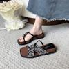 thick-soled half-slippers women's niche slippers 2025 summer new one-word with open-toe non-slip casual cool slippers