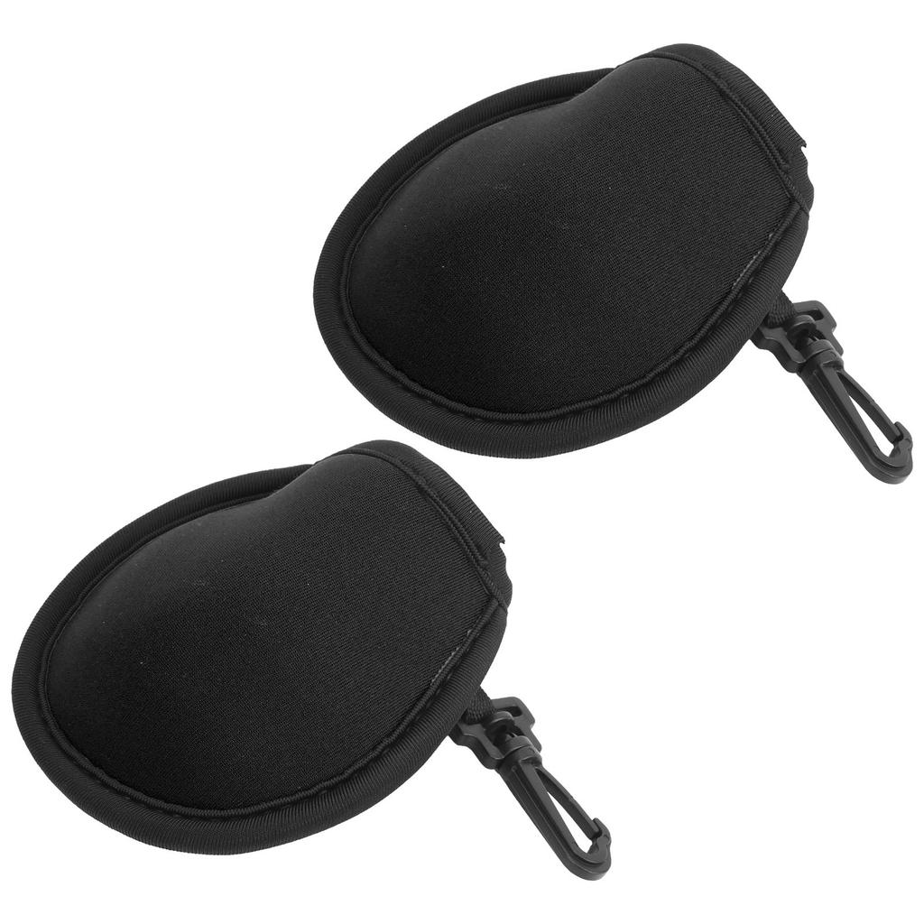 2 szt. Okrągła torba na piłki golfowe Przenośny Profesjonalny uchwyt Pomoc dla golfisty z haczykiem Czarny