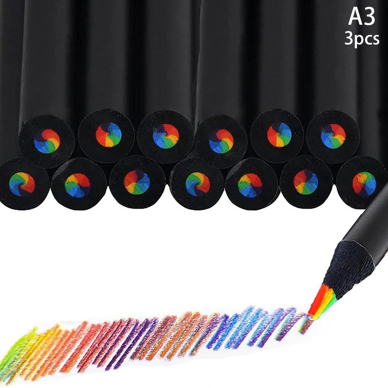 

1/3/5 шт. 7 цветов градиентные радужные карандаши большие цветные карандаши разноцветные карандаши для художественного рисования раскрашивания эскизов