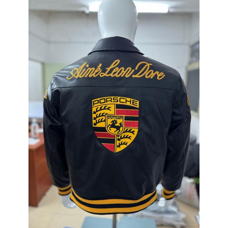 Mens PU Leather Racing Jacket Motorcycle