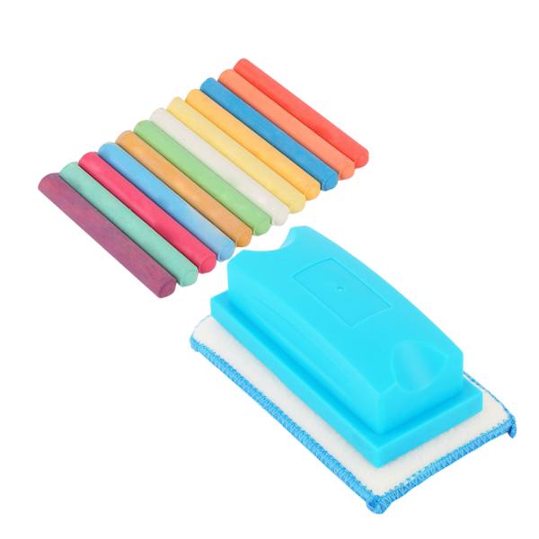 Buy 1pc Chalkboard Eraser with 12PCS Chalks Durable Practical