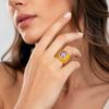 Geometric Finger Ring Resin Square Ring New Rhinestones Ring  Jewelry Accessories