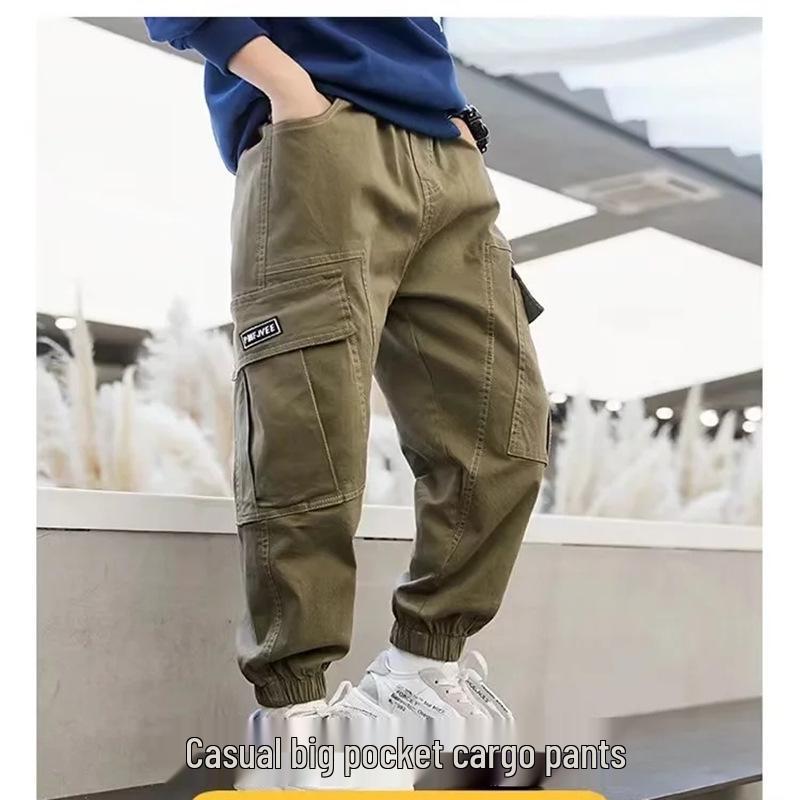 Children's Casual Big Pocket Street-Style Pants (Spring/Autumn)