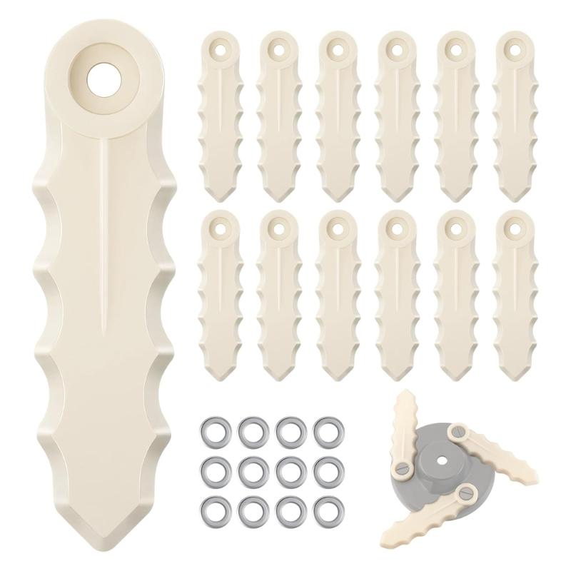 20PCS Serrated Edge Trimmer Blades Strong Plastic Replacement Discs AntiLoose Washers for Echo215712 Maxi-CutPro