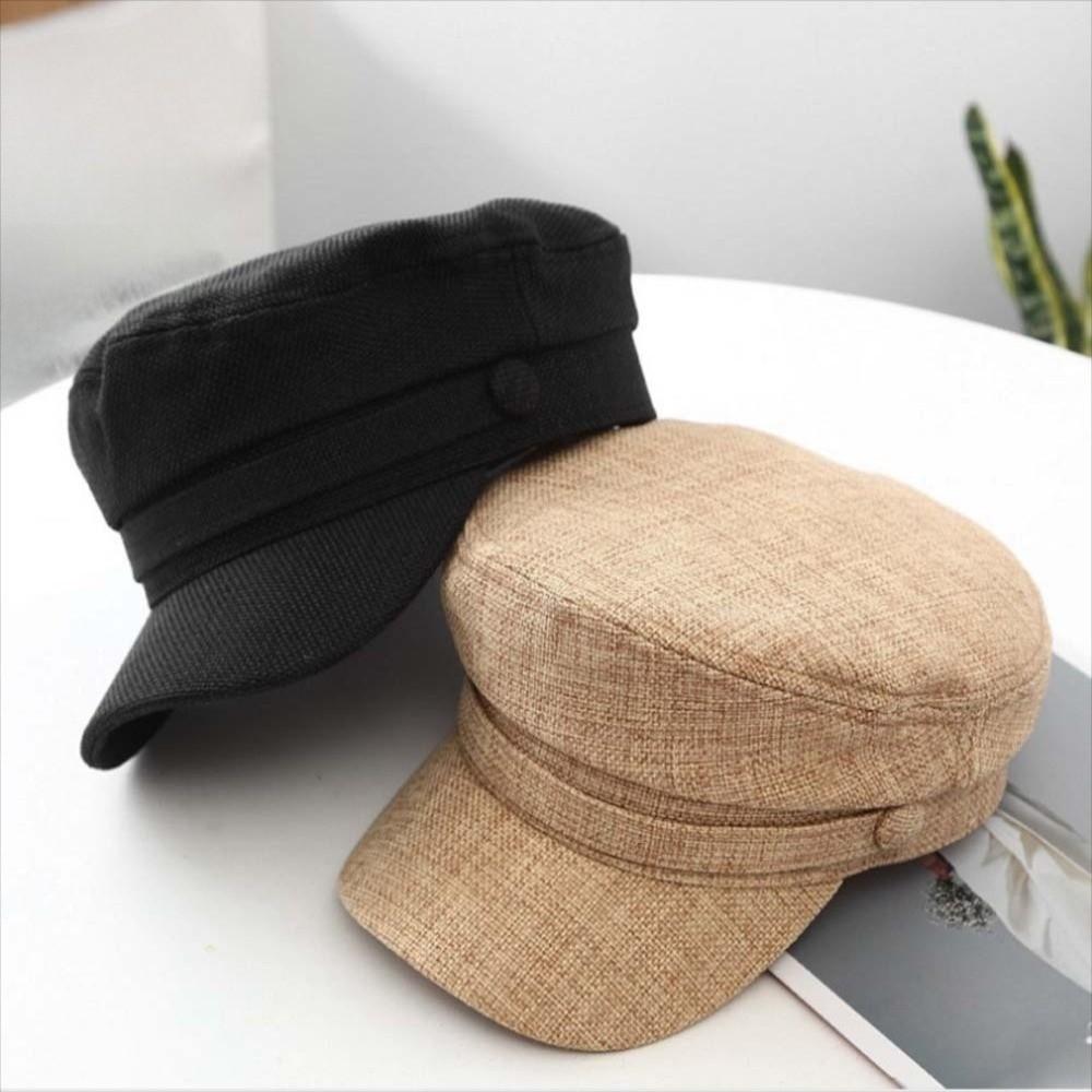 Visor Hats Fashion Octagonal Cap Cotton Linen Navy Hats Vintage Women Berets  Travel