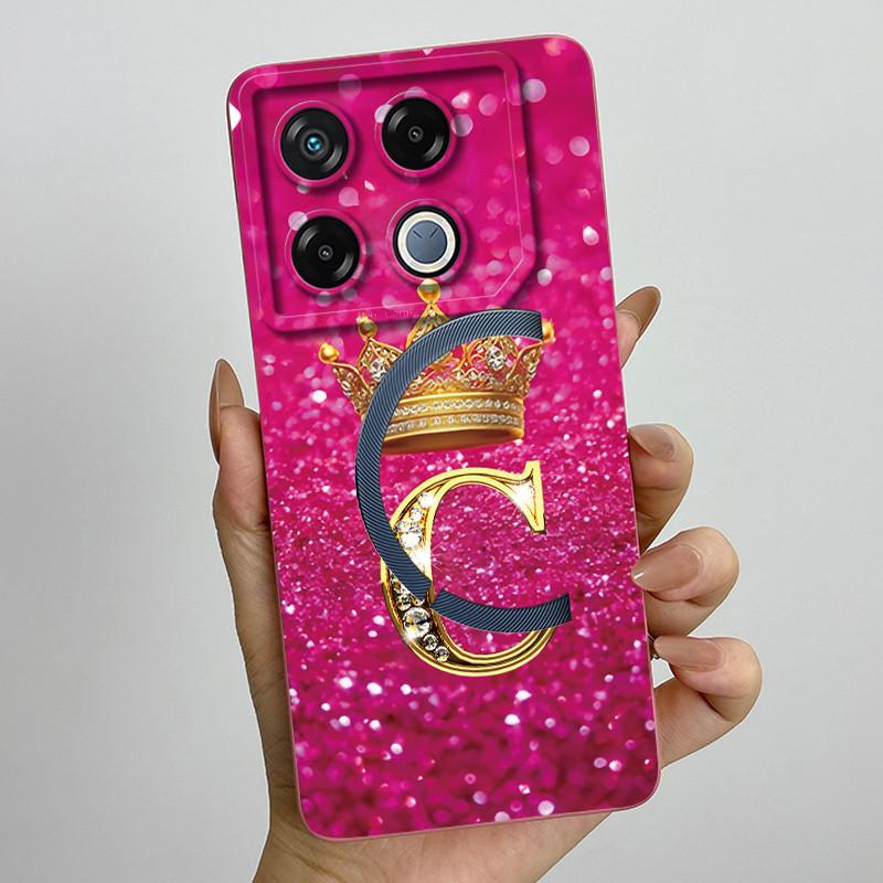 For Infinix GT 20 Pro Case Luxury Crown Letter Soft Silicone Back Cover For Infinix GT20 Pro GT20Pro Coque Infinix X6871 Fundas