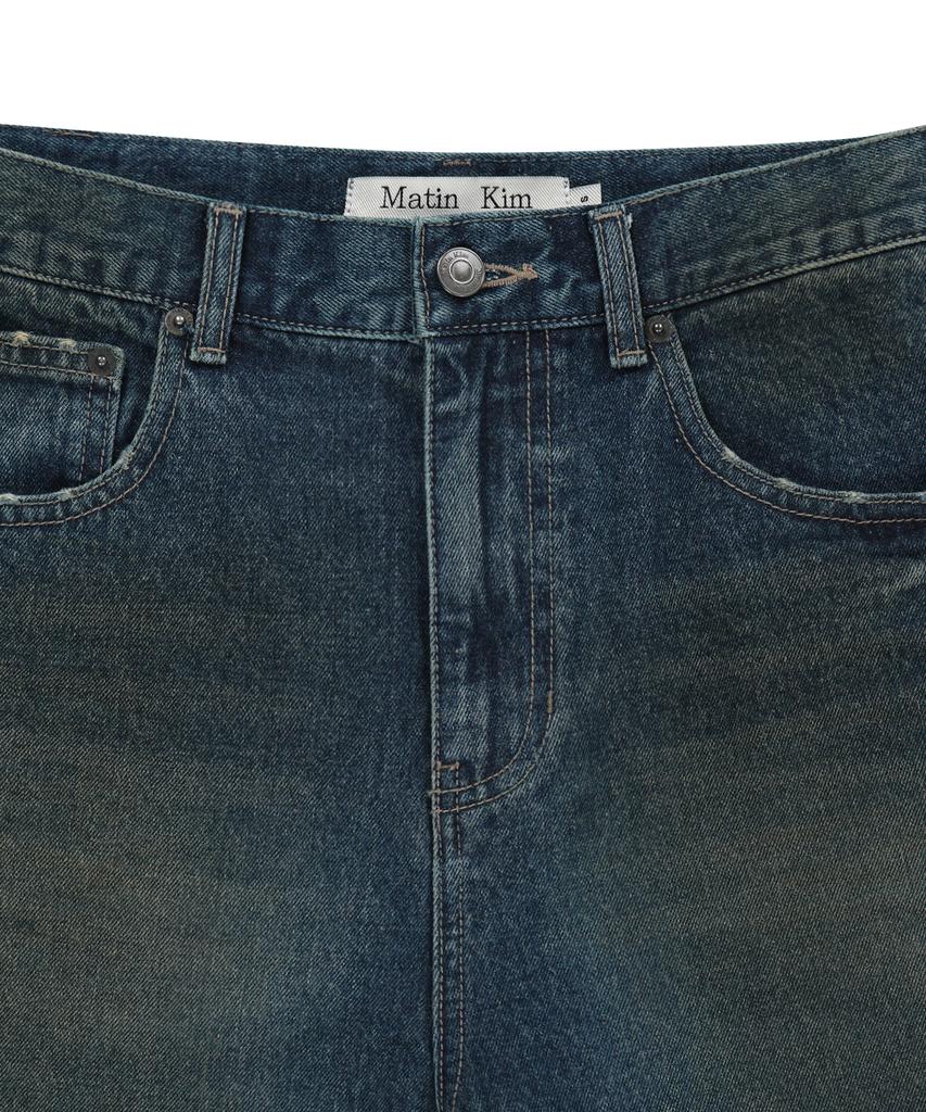 Mattengkim Carpenter Bermuda Denim Pants In Blue
