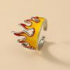 Hipster Personality Flame Ring Gothic Punk Vintage Aesthetic Yellow Fire Open Finger Ring Jewelry Gift for Women Men