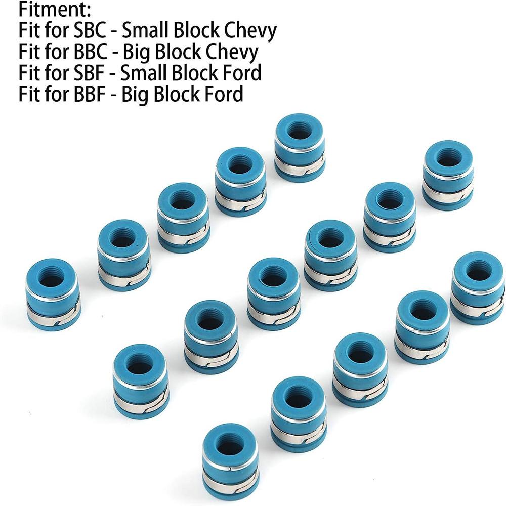16 Pcs Fit For SBC BBC SBF BBF 11/32" X .500" Valve Stem Oil Seals Set