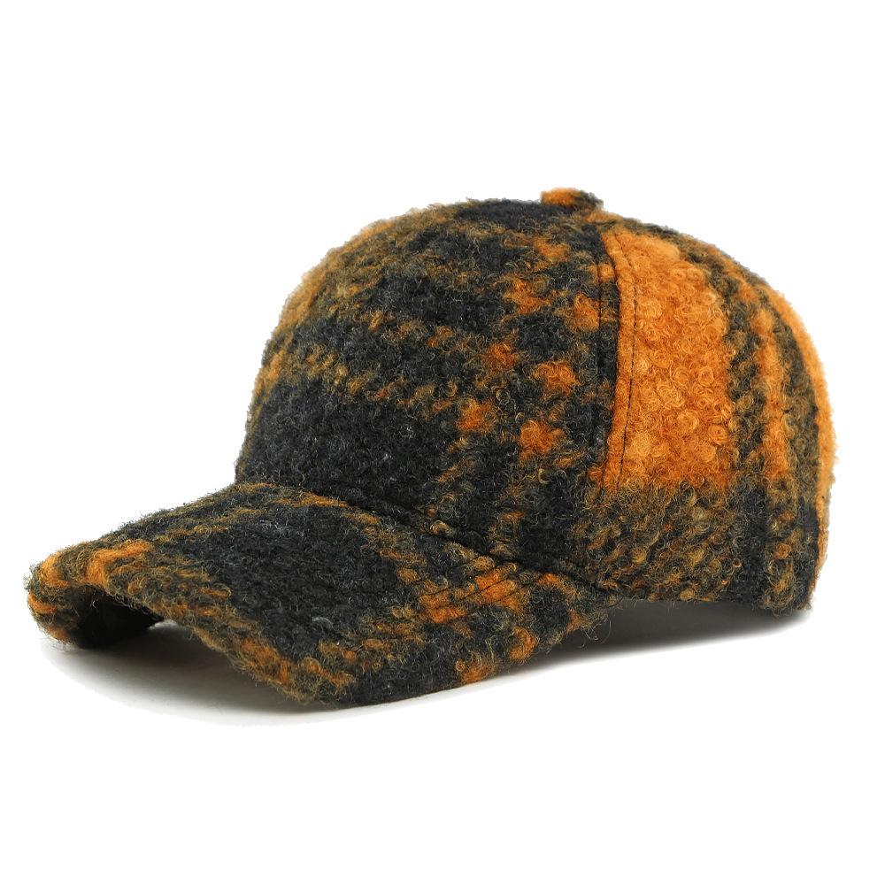 Autumn Winter Hat Men Women Baseball Cap Hard Top Lamb Wool Cap Sunscreen Hat