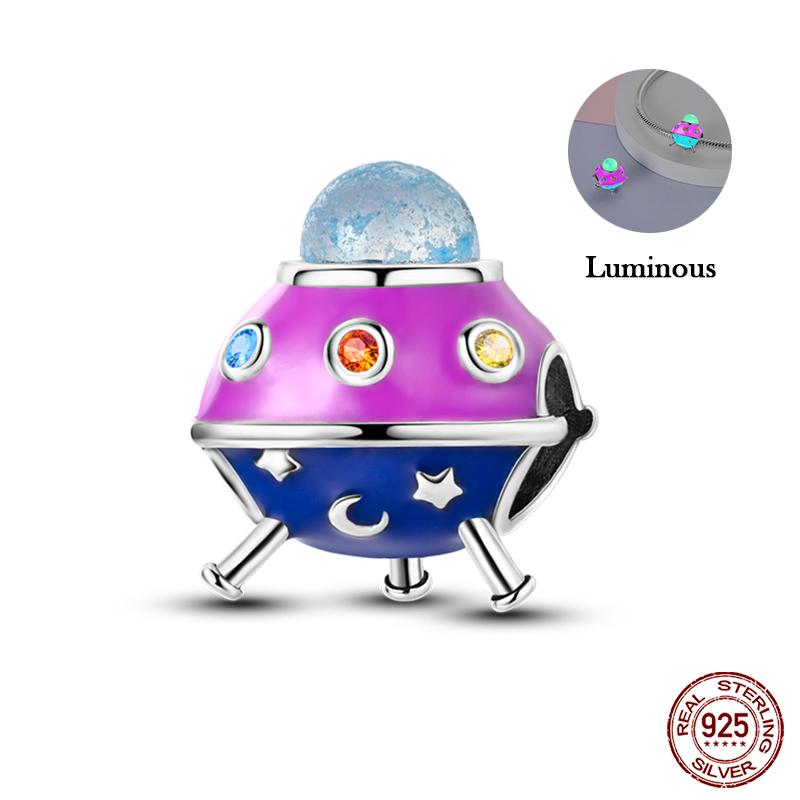 100% Copper Love Cross Bible Pendants Luminous Ufo Charms Beads Fit Qikaola Original Bracelet Fine Diy Jewelry Gift