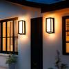 Lampe murale LED extérieure Décoration moderne IP65 Étanche 3 Puissances & 5 CCT Réglable Murale Carrée Lumière de Jardin ETL CE Listé