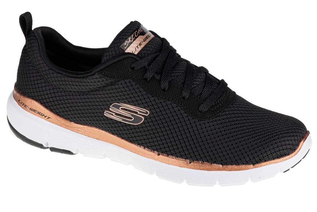 Skechers Flex Appeal 3.0 - First Insight, Damen Schwarze Sneaker 35, 5