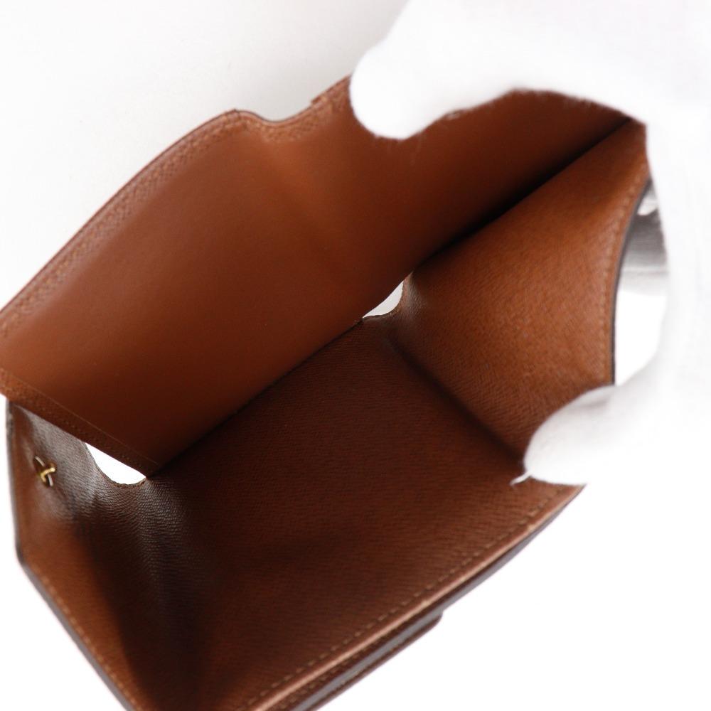 LOUIS VUITTON Porto Monevier Cartes Crdit Bi-Fold Wallet M61652 Double Sided Brown Monogram canvas unisex Used