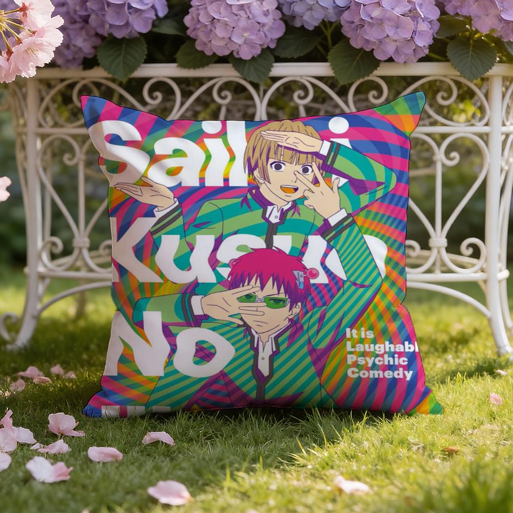 The D-Disastrous Life of S-Saiki K Cushion Cover Home & Car Dual-Scene Pillow Cover: Reversible for Premium Comfort