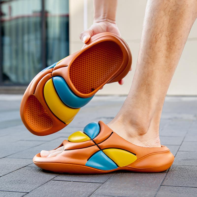 FashionMen Trend Slippers Summer EVA Soft Bottom Light Beach Shoes Male Suitable Outdoor Slipper Adult Non-Slip Flip Flop Men Slippers