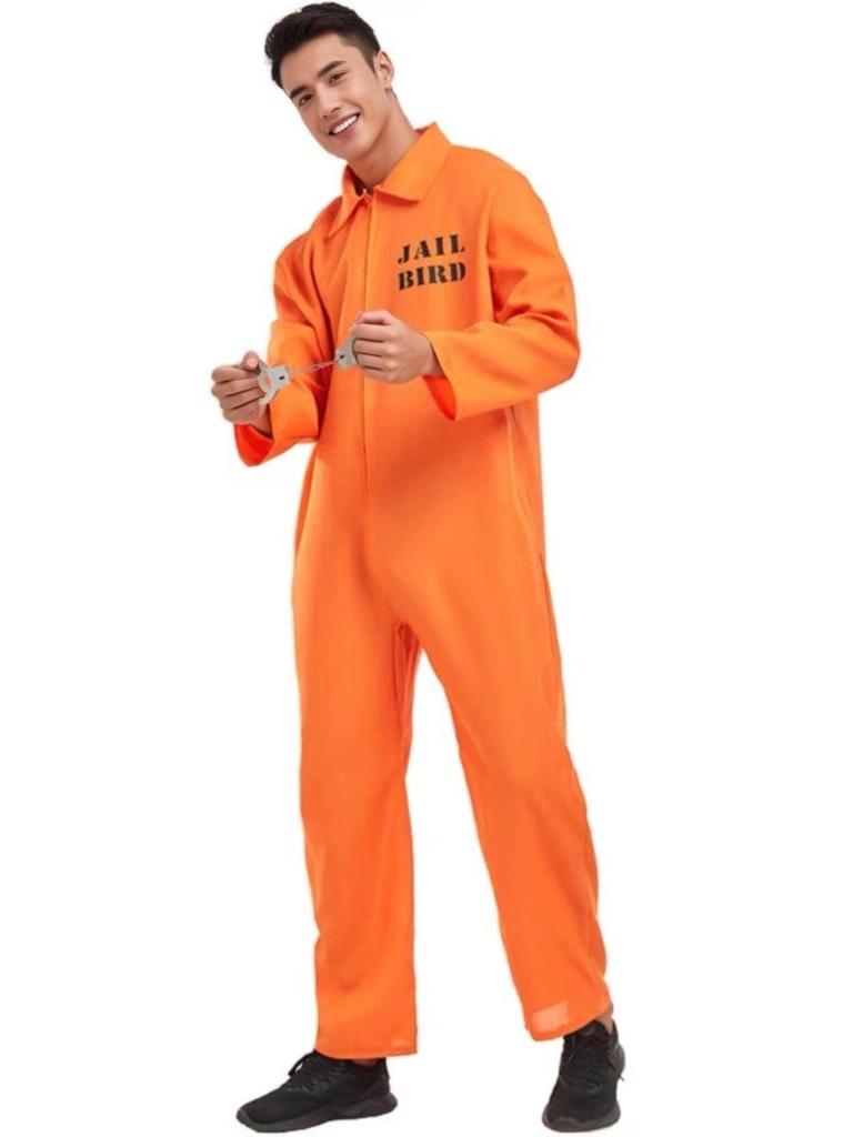 Unisex Halloween Cosplay Yellow Prisoner Costume for Adults and Kids