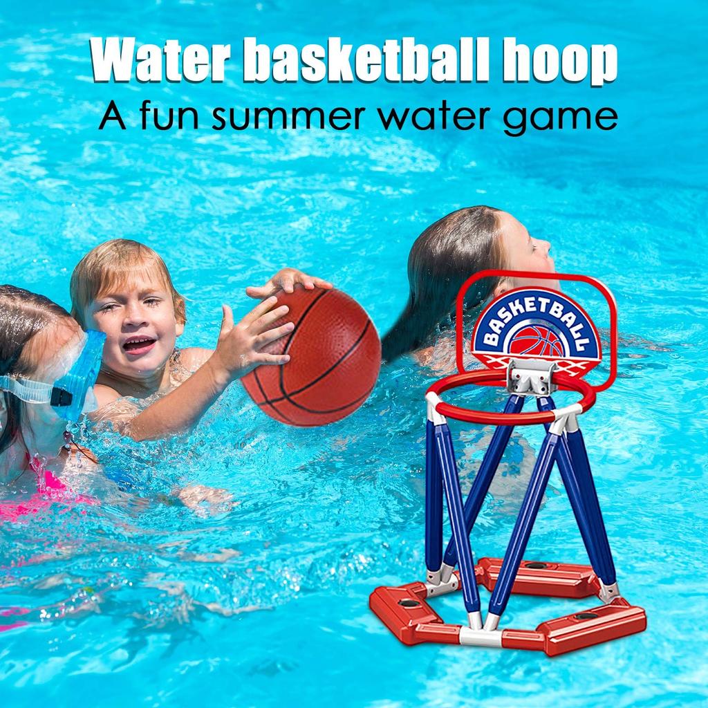 Pool Toys Basketball Hoop Floating: Stable Water & Easy Set Up , Toy Games Fits Family Party Backyard Kids Adults Ages 3-12