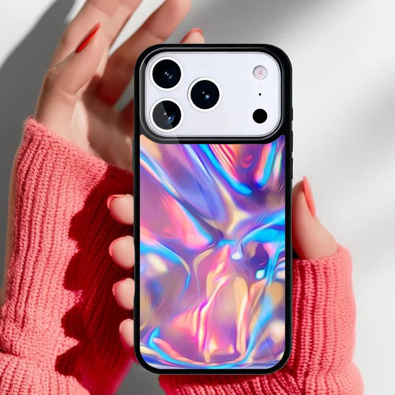 Holographic Dope Trippy Print Phone Case for iPhone 17 16 15 14 13 Pro Max Back Cover for 12 11 Pro Coque