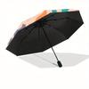 1pc Heart Waves Automatic Open/close Folding Compact Umbrella, 8-Rib Sturdy Canopy, Lightweight Portable, Everyday Use, Gift, Outdoor Umbrella, Travel