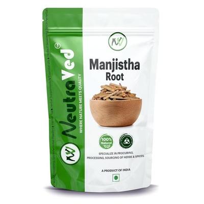 NeutraVed Manjistha Root - 100g, Organic Indian Madder, for Eating Also Face , Skin - Ayurvedic Herbs for Men and Women- 100g
