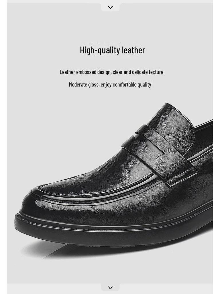 2025 Męskie buty biznesowe codzienne z oddychającą skórą zwiększające wzrost - skóra naturalna, niewidoczne podniesienie