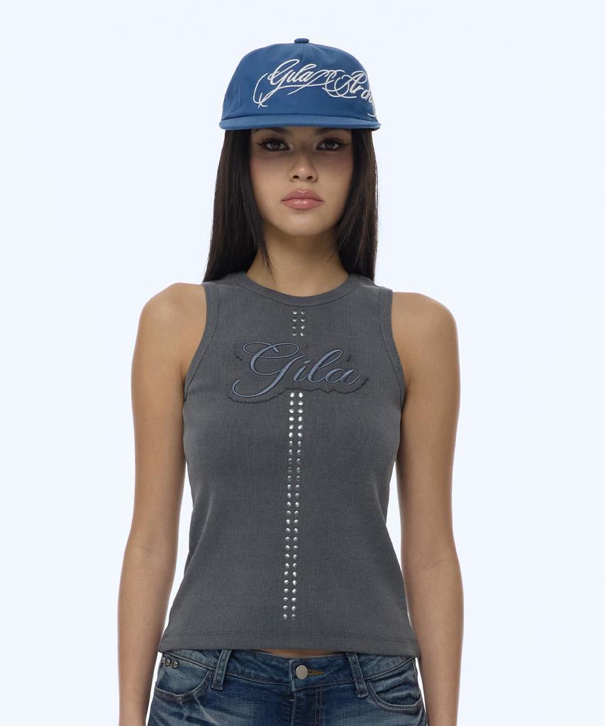 Gillaakaibeu Lettering Logo Trucker Cap_Blue