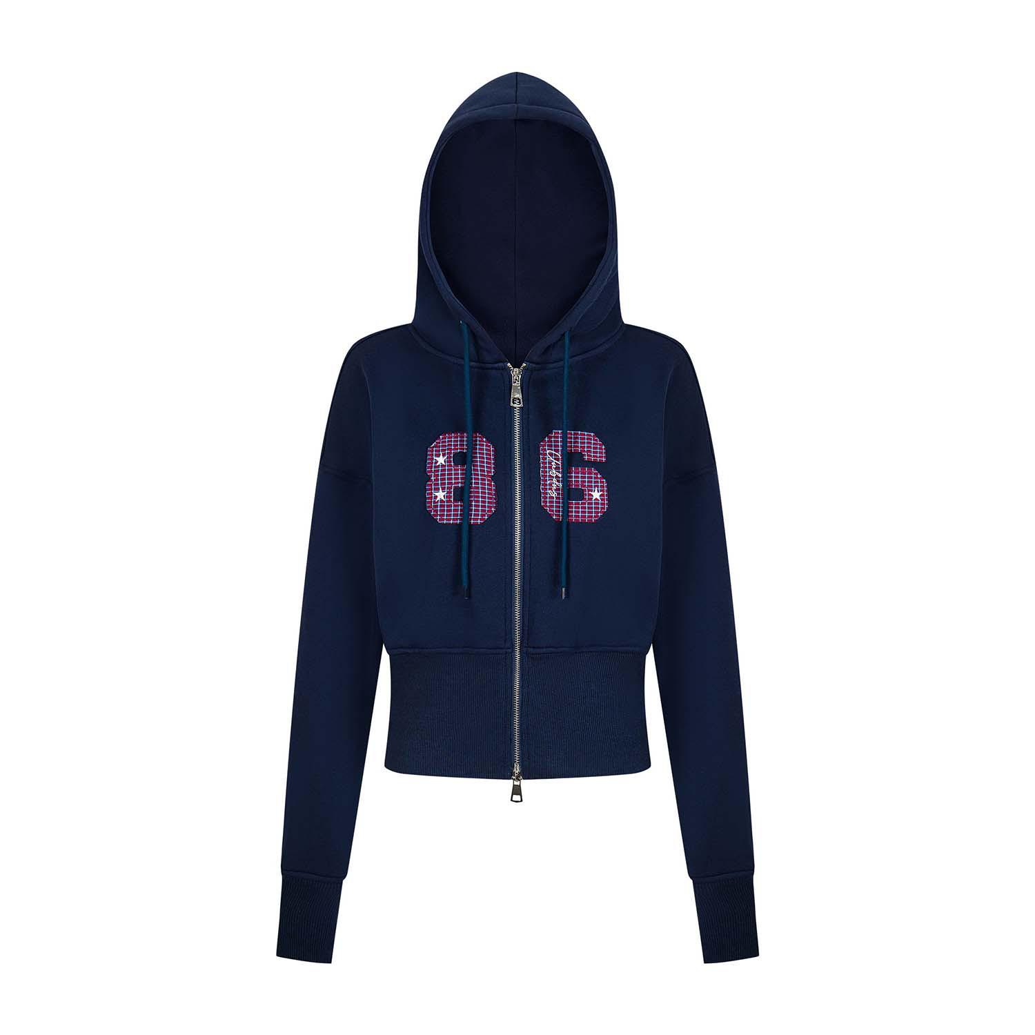 

UNBDNS Retro 2025 Women s Color Block Camo Zip-Up Hoodie Slimming Jacket Medium