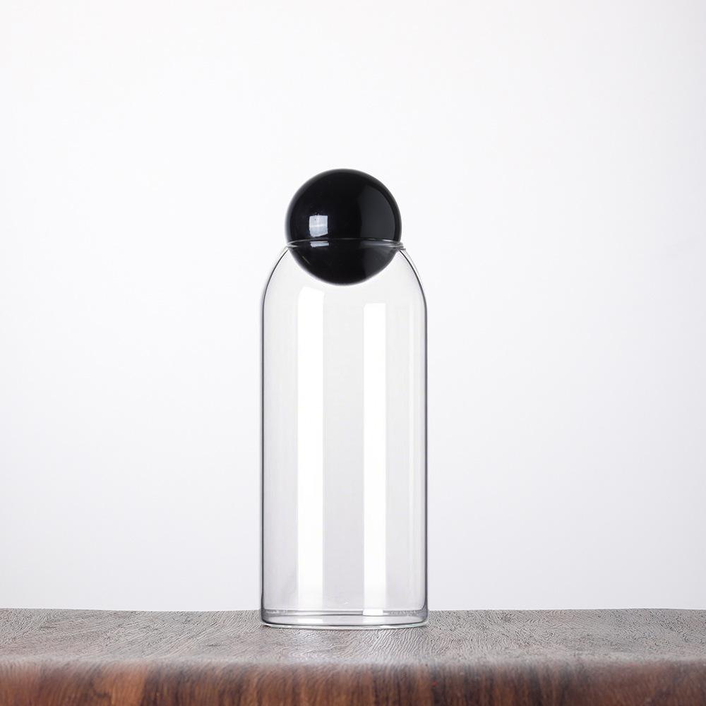 Modern Glass Coffee Bean and Tea Storage Jar with Cork Stopper