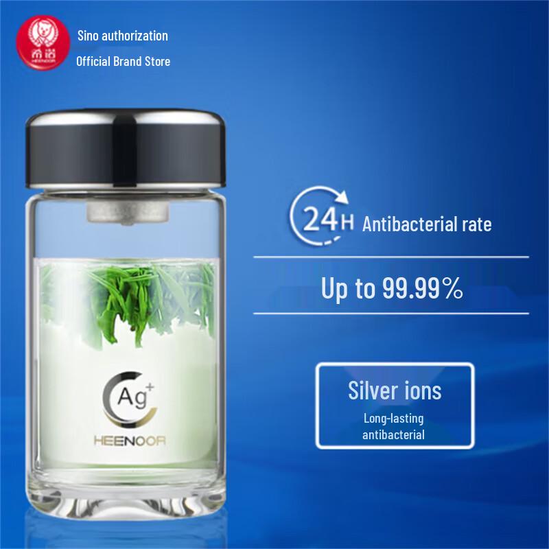 Heenoor Antibacterial Glass Tea Infuser Mug 350ML