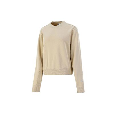 Atmungsaktives Strick-Rundhals-Sweatshirt Damen Oberteile Khaki 531929-20