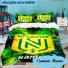 Custom Name Nantes Football Crest Bedding Set 3pcs, Bedding Set Including 1pc Duvet Cover And 2pcs Pillowcases for Bedroom, Dormitory Gift