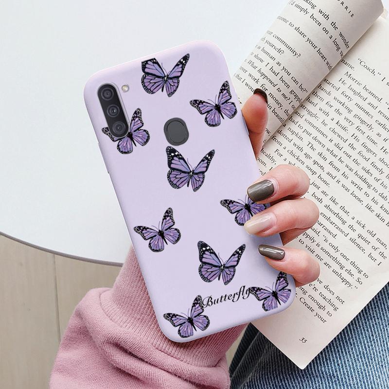 Soft Case For Samsung Galaxy A11 M11 Phone Cover Cute Flowers Butterfly Fundas TPU Coque For Samsung A11 A 11 M GalaxyA11 Bumper