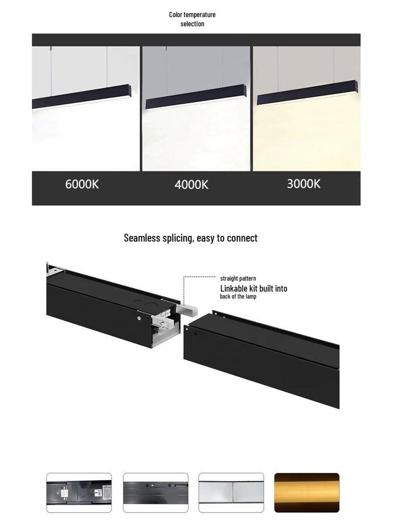 ETL US Standard LED Work Light - Aluminum Alloy Linear Pendant for Meeting Rooms and Offices