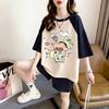 Women's Plus Size Cartoon Short Sleeve Mid-Length T-Shirt - Trendy, Loose, Versatile Summer Top