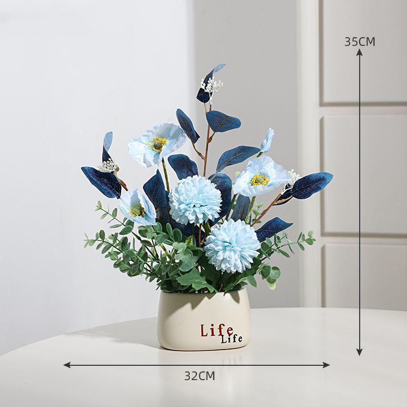 New Artificial Flowers Fake Ornament Artificial Flowers Plants Living Room Table Decor Accessories Party Decoration Flower POTS