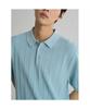 Texture-Modified Cool Touch Collar Neck Short Sleeve Knit Sky Blue