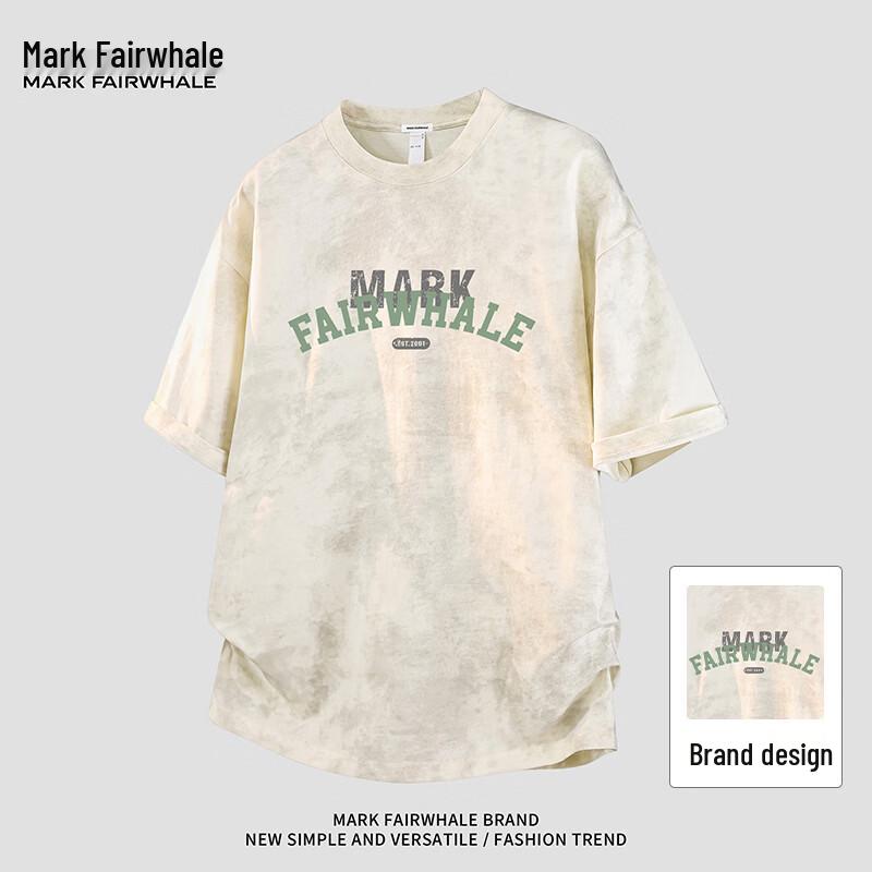 

Mark Fairwhale Men s Letter Print Tie-Dye Loose Fit T-Shirt L