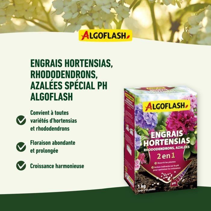 ALGOFLASH NATURASOL Engrais Hortensias, Rhododendrons et Azalées - Spécial pH - 1 kg